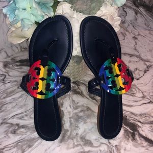 Tory Burch Rainbow Miller Sandals, Size 9 1/2